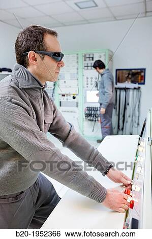 Stock Photograph - Control room. Power Electric Laboratory. Certification of electrical equipment. Technological Services to Industry. Tecnalia Research & innovation, Bizkaia, Basque Country, Spain.. Fotosearch