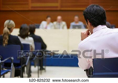 Stock Image - Conventioneers in lecture hall, convention center, Kursaal Center. San Sebastian, Guipuzcoa, Basque Country, Spain. Fotosearch