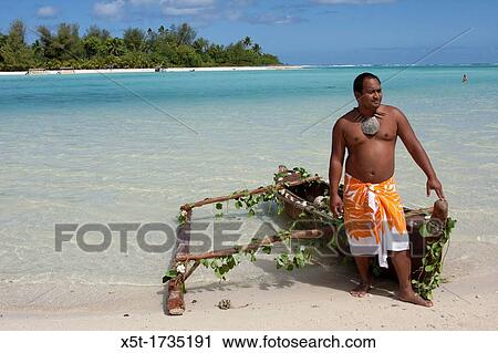 Cook islands, New Zealand, Local man in a dugout canoe View Large Photo Image Stock Image - Cook islands, New Zealand, Local man in a dugout canoe. Fotosearch