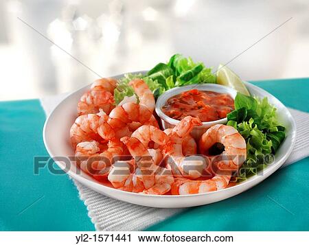Cooked Tiger Prawns & Salad View Large Photo Image Stock Image - Cooked Tiger Prawns & Salad. Fotosearch