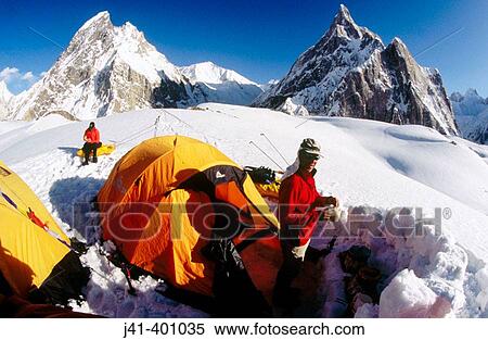 Cooking outside tent camp, Concordia. Baltoro glacier, Karakoram, Pakistan View Large Photo Image Stock Photography - Cooking outside tent camp, Concordia. Baltoro glacier, Karakoram, Pakistan. Fotosearch
