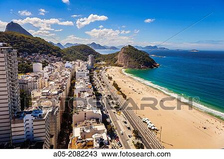 Stock Image - Copacabana beach, Rio de Janeiro, Brazil. Fotosearch