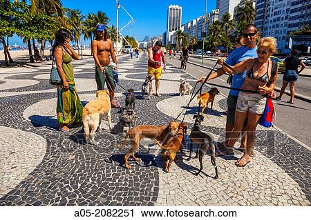 Stock Image - Copacabana beach, Rio de Janeiro, Brazil. Fotosearch