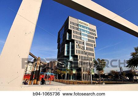 Copisa Tower (2007) by architect Oscar Tusquets, Pla? a d? Europa square, L? Hospitalet de Llobregat, Barcelona province, Catalonia, Spain View Large Photo Image Stock Photograph - Copisa Tower (2007) by architect Oscar Tusquets, Pla? a d? Europa square, L? Hospitalet de Llobregat, Barcelona province, Catalonia, Spain. Fotosearch