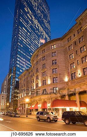 Copley Plaza Hotel, Hancock Tower behind, night, Boston, MA, USA View Large Photo Image Stock Photograph - Copley Plaza Hotel, Hancock Tower behind, night, Boston, MA, USA. Fotosearch