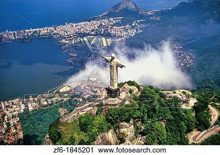 Corcovado Christ Statue - Aerial of Rio de Janeiro, Brazil View Large Photo Image Stock Image - Corcovado Christ Statue - Aerial of Rio de Janeiro, Brazil. Fotosearch