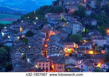 Cordes Sur Ciel, Cordes-sur-Ciel at Dusk, Tarn Department, Midi-Pyrenees, France, Europe View Large Photo Image Stock Photo - Cordes Sur Ciel, Cordes-sur-Ciel at Dusk, Tarn Department, Midi-Pyrenees, France, Europe. Fotosearch