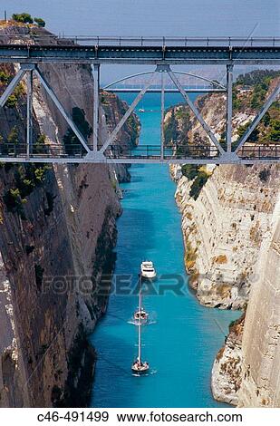Stock Photo - Corinth Canal, built between 1883-1893. Greece. Fotosearch