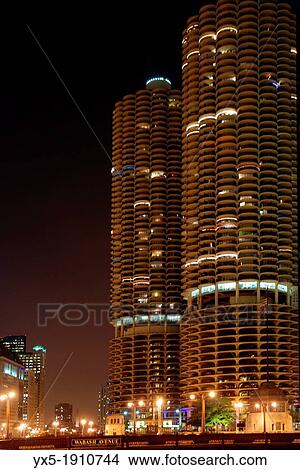Picture - ? Corn cob? buildings in Chicago, Illinois. Fotosearch