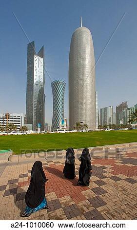 Stock Image - Corniche buildings, Doha, Qatar. Fotosearch