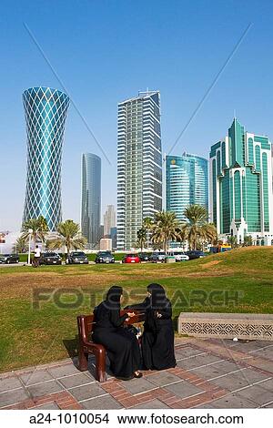 Picture - Corniche skyline, Doha, Qatar. Fotosearch
