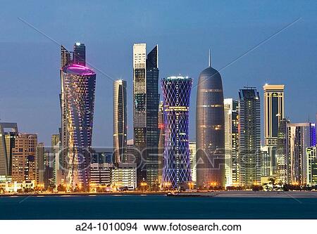 Picture - Corniche skyline, Doha, Qatar. Fotosearch
