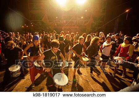 Stock Photo - Correfoc, party of demons and fire Fiestas de Sant Joan Palma Mallorca Balearic Islands Spain. Fotosearch