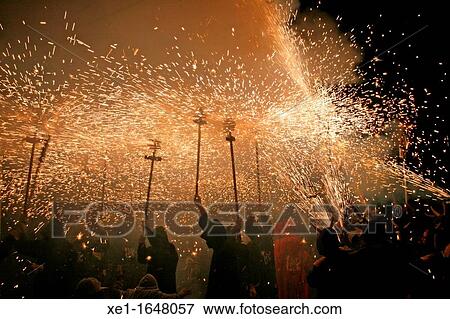 Stock Photo - Correfoc, Torrellas de Llobregat, Catalonia, Spain. Fotosearch