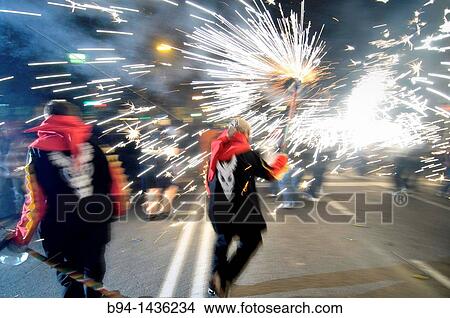 ? Correfocs?, La Merce festival, Barcelona, Catalonia, Spain View Large Photo Image Picture - ? Correfocs?, La Merce festival, Barcelona, Catalonia, Spain. Fotosearch