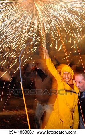 ? Correfocs?, La Merce festival, Barcelona, Catalonia, Spain. View Large Photo Image Stock Photo - ? Correfocs?, La Merce festival, Barcelona, Catalonia, Spain.. Fotosearch