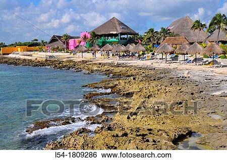 Stock Photograph - Costa Maya Mexico Beach Caribbean. Fotosearch