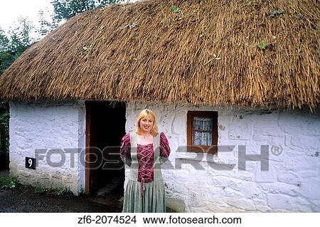 Cottage at Bunratty Castle in Ennis Ireland. View Large Photo Image Picture - Cottage at Bunratty Castle in Ennis Ireland.. Fotosearch