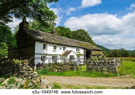 Cottage in the Lake District National Park near Little Langdale, Cumbria, England. View Large Photo Image Stock Photograph - Cottage in the Lake District National Park near Little Langdale, Cumbria, England.. Fotosearch