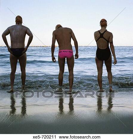 Stock Image - Cottesloe to Rottnest swim, Perth, Western Australia, Australia 20km swim from the mainland to the island of Rottnest. Fotosearch