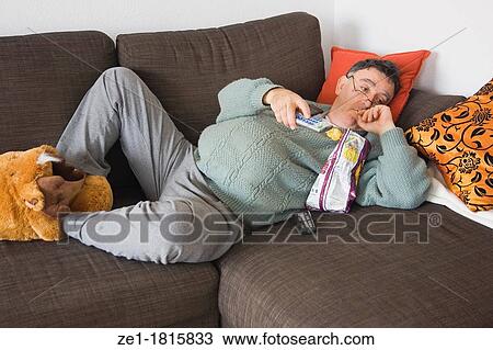 Couch Potato Stock Image Ze1 1815833 Fotosearch