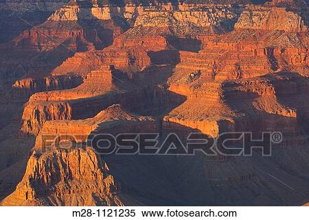 Coucher Soleil Sur Les Grand Canyon Depuis Mather Point Grand Canyon Parc National Arizona Banques De Photographies