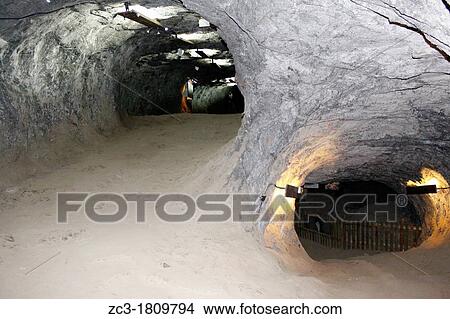 Couloir in the salt mine of Bex, Vaud, Switzerland. View Large Photo Image Picture - Couloir in the salt mine of Bex, Vaud, Switzerland.. Fotosearch