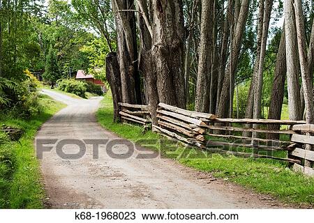 Stock Image - country road on Saturna Island, Gulf Islands, BC, Canada.. Fotosearch