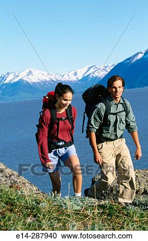 Couple along Turnagain Arm in summer. Chugach State Park. Alaska View Large Photo Image Stock Image - Couple along Turnagain Arm in summer. Chugach State Park. Alaska. Fotosearch