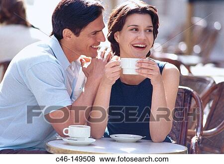 Couple at cafe View Large Photo Image Stock Photo - Couple at cafe. Fotosearch