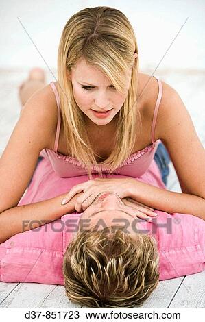 Couple at home talking View Large Photo Image Stock Image - Couple at home talking. Fotosearch