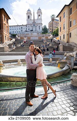 Couple at the Spanish steps. Rome, Italy. View Large Photo Image Stock Photography - Couple at the Spanish steps. Rome, Italy.. Fotosearch