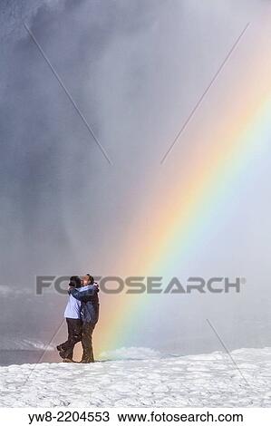 Couple by Skogarfoss Waterfall in the Winter, Iceland. View Large Photo Image Stock Image - Couple by Skogarfoss Waterfall in the Winter, Iceland.. Fotosearch