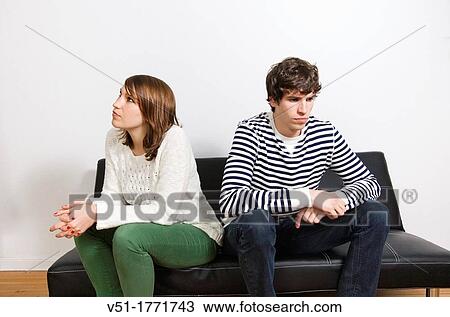 Stock Image - Couple conflict at home. Fotosearch