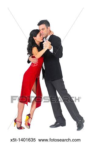 Stock Photography - Couple dances tango On white Background. Fotosearch