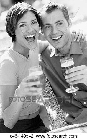 Couple drinking beer View Large Photo Image Stock Image - Couple drinking beer. Fotosearch