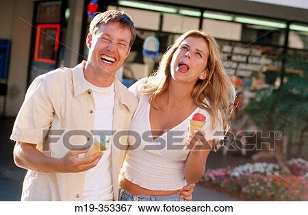 couple eating ice cream cone View Large Photo Image Stock Photo - couple eating ice cream cone. Fotosearch