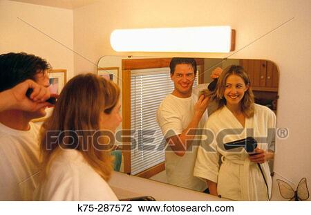 couple grooming together View Large Photo Image Stock Image - couple grooming together. Fotosearch