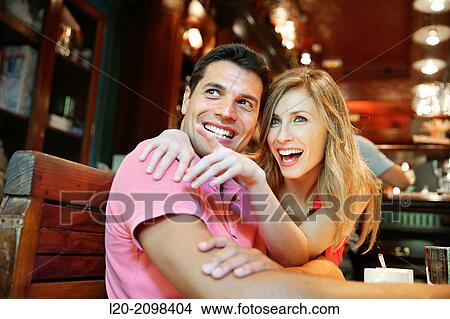 Picture - Couple in a coffee bar. San Sebastian. Donostia. Gipuzkoa. Basque Country. Spain.. Fotosearch