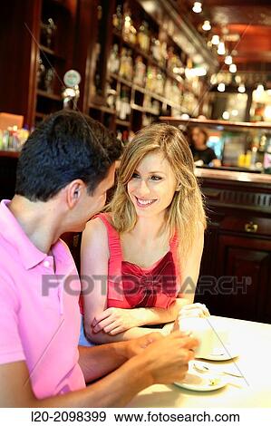 Stock Photo - Couple in a coffee bar. San Sebastian. Donostia. Gipuzkoa. Basque Country. Spain.. Fotosearch