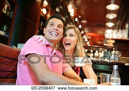 Stock Photo - Couple in a coffee bar. San Sebastian. Donostia. Gipuzkoa. Basque Country. Spain.. Fotosearch