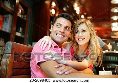 Stock Photography - Couple in a coffee bar. San Sebastian. Donostia. Gipuzkoa. Basque Country. Spain.. Fotosearch