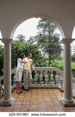 Stock Image - Couple in hotel and spa, Hotel Balneario de Acua, Pontevedra, Galicia, Spain. Fotosearch