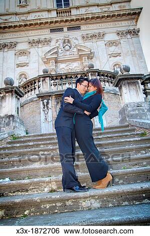 Stock Photograph - Couple in love in Rome Italy. Fotosearch