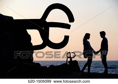 Couple in Peine del viento, by Eduardo Chillida, Donostia, San Sebastian, Gipuzkoa, Euskadi, Spain View Large Photo Image Stock Photo - Couple in Peine del viento, by Eduardo Chillida, Donostia, San Sebastian, Gipuzkoa, Euskadi, Spain. Fotosearch