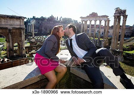 Couple kissing at the Roman Forum Rome Italy View Large Photo Image Stock Photograph - Couple kissing at the Roman Forum Rome Italy. Fotosearch