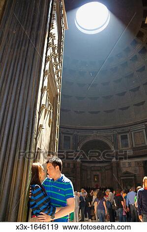 Couple kissing at the Roman Pantheon Rome Italy View Large Photo Image Stock Photo - Couple kissing at the Roman Pantheon Rome Italy. Fotosearch