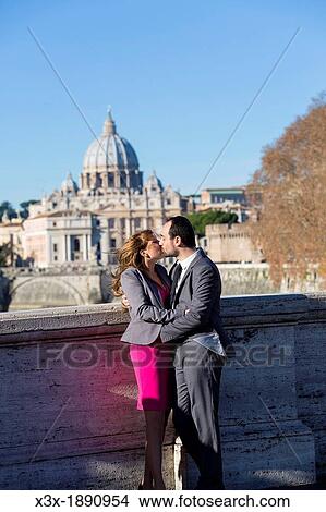 Couple kissing in love Ponte Sisto Rome Italy View Large Photo Image Picture - Couple kissing in love Ponte Sisto Rome Italy. Fotosearch