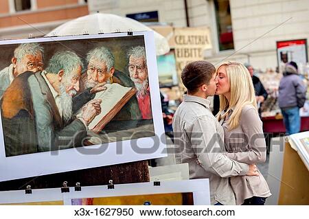 Couple kissing in Rome Italy View Large Photo Image Stock Image - Couple kissing in Rome Italy. Fotosearch