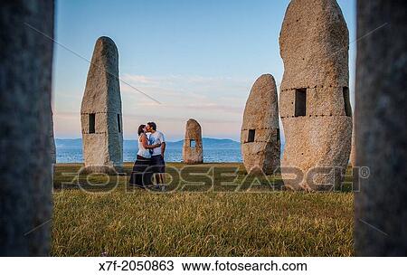 Couple, Menhires by Manolo Paz, Corua city, Galicia, Spain. View Large Photo Image Stock Image - Couple, Menhires by Manolo Paz, Corua city, Galicia, Spain.. Fotosearch